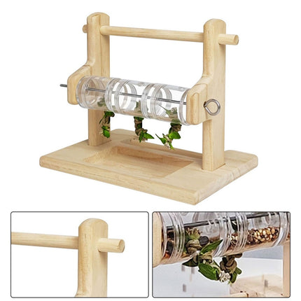Parrot Solid Wood Foraging Stand Grinding Claws Beak Chew Resistant Durable