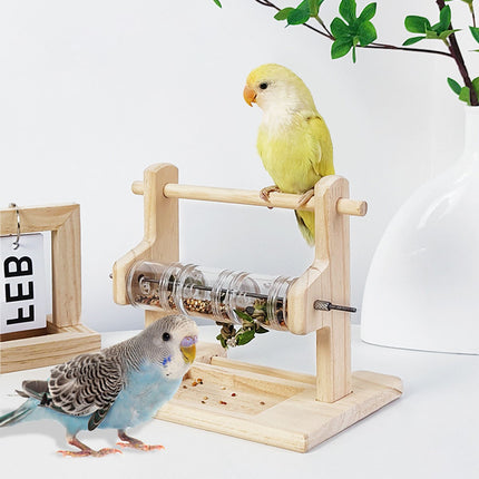 Parrot Solid Wood Foraging Stand Grinding Claws Beak Chew Resistant Durable