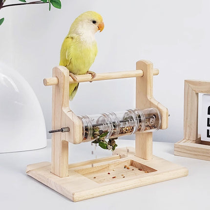 Parrot Solid Wood Foraging Stand Grinding Claws Beak Chew Resistant Durable