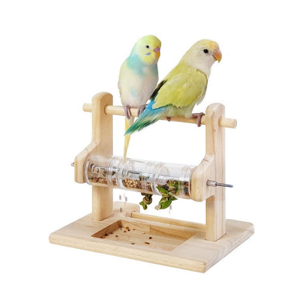 Parrot Solid Wood Foraging Stand Grinding Claws Beak Chew Resistant Durable