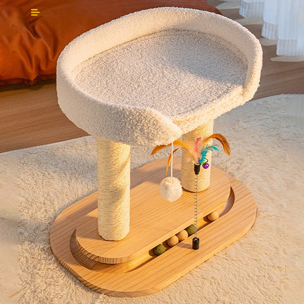 Rotating Cat Tree Cat Condo All in One Scratching Post Sturdy Non Shedding