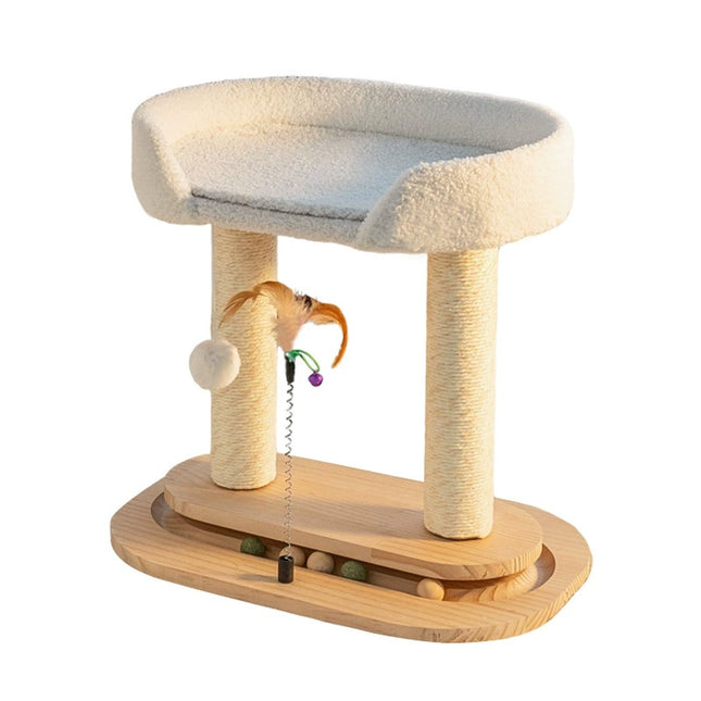 Rotating Cat Tree Cat Condo All in One Scratching Post Sturdy Non Shedding