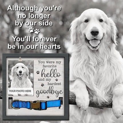 Wooden Pet Memorial Photo Frame Collar Holder Tabletop Pet Keepsake Display AU