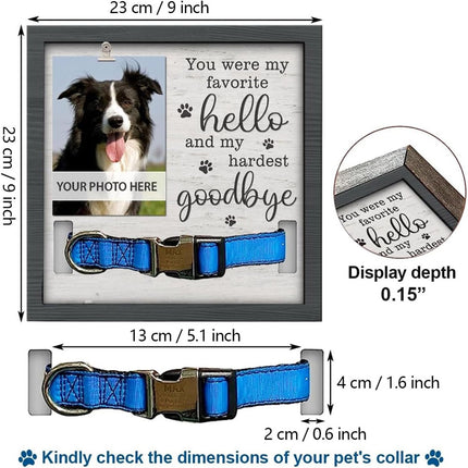Wooden Pet Memorial Photo Frame Collar Holder Tabletop Pet Keepsake Display AU