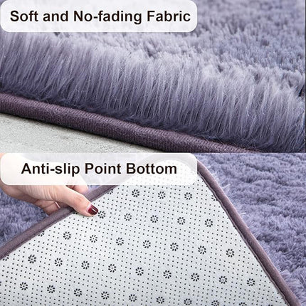 120 x 180cm Solid Colour Bedroom Floor Mat Soft Velvet Bedside Carpet Rug