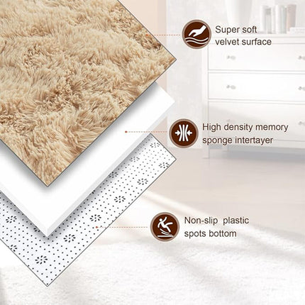 120 x 180cm Solid Colour Bedroom Floor Mat Soft Velvet Bedside Carpet Rug