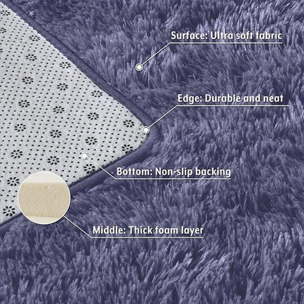 120 x 180cm Solid Colour Bedroom Floor Mat Soft Velvet Bedside Carpet Rug
