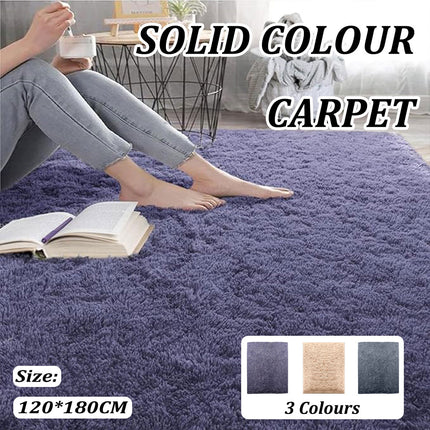 120 x 180cm Solid Colour Bedroom Floor Mat Soft Velvet Bedside Carpet Rug