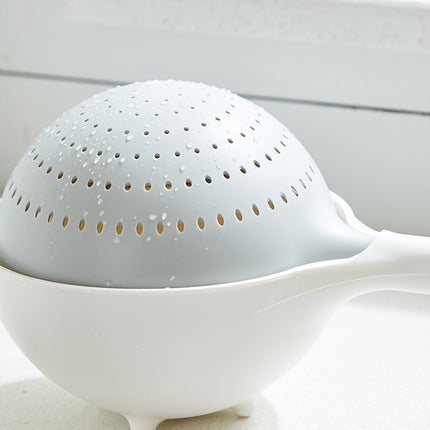 Double Layer Drain Basket Washing Basin Fruit Strainer Kitchen Colander