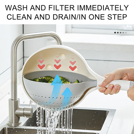 Double Layer Drain Basket Washing Basin Fruit Strainer Kitchen Colander