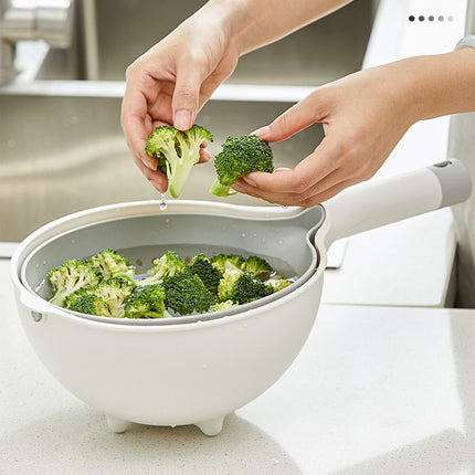 Double Layer Drain Basket Washing Basin Fruit Strainer Kitchen Colander