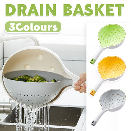 Double Layer Drain Basket Washing Basin Fruit Strainer Kitchen Colander