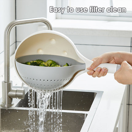 Double Layer Drain Basket Washing Basin Fruit Strainer Kitchen Colander