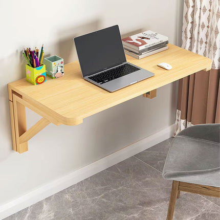 Wall Mounted Solid Wood Drop Leaf Table 70 x 40cm Foldable Folding Desk Shelf