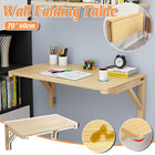 Wall Mounted Solid Wood Drop Leaf Table 70 x 40cm Foldable Folding Desk Shelf