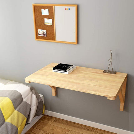 Wall Mounted Solid Wood Drop Leaf Table 70 x 40cm Foldable Folding Desk Shelf