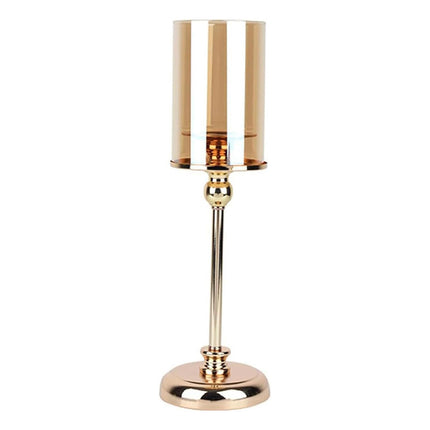 Glass Candlestick Holder Champagne Glass Gold Base Romantic Table Decor