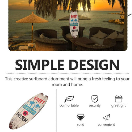 Wooden Surfboard Wall Sign 3PCS Vintage Beach Quote Coastal Decor Hanging Set