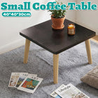 Small Square Coffee Table Black Low Side Table for Living Room Bedroom Balcony