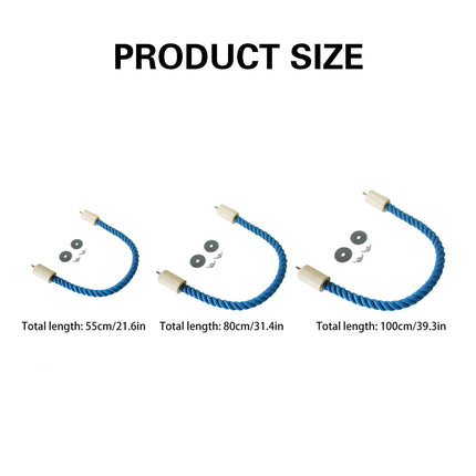 Bendable Cotton Rope Parrot Perch Bird Climbing Stand Toy Blue 3 Sizes