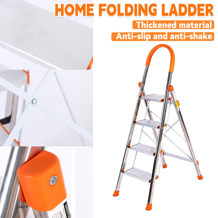 4 Step Home Folding Ladder Anti-Slip Anti-Shake Strong Load Capacity Sturdy