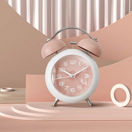 Strong Wake-Up Alarm Clock with Night Light Battery-Powered Silent Durable