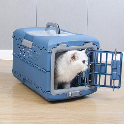 Foldable Pet Carrier Portable Dog Cat Travel Bag Cage House Kennel Case Blue