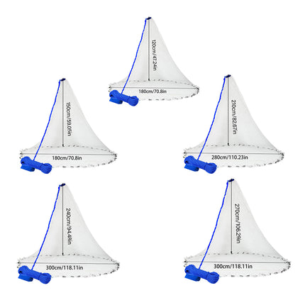 Hand Cast Net Ring Free Fishing Net for Outdoor Catching Shrimp Bait Fish
