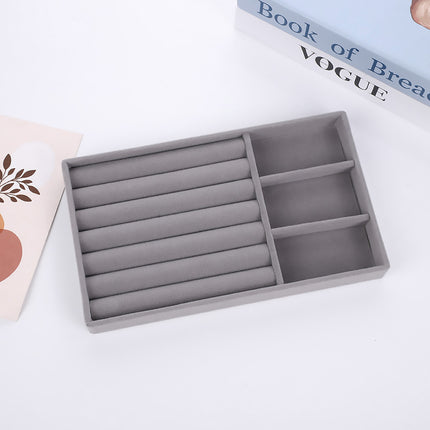 2PCS Makeup Organizer Jewelry Storage Tray Earrings Rings Bracelets Display Box