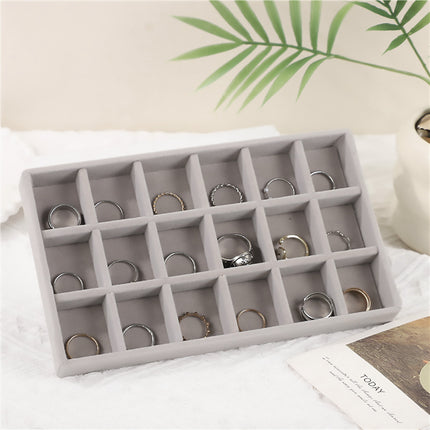 2PCS Makeup Organizer Jewelry Storage Tray Earrings Rings Bracelets Display Box