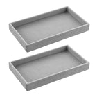 2PCS Makeup Organizer Jewelry Storage Tray Earrings Rings Bracelets Display Box