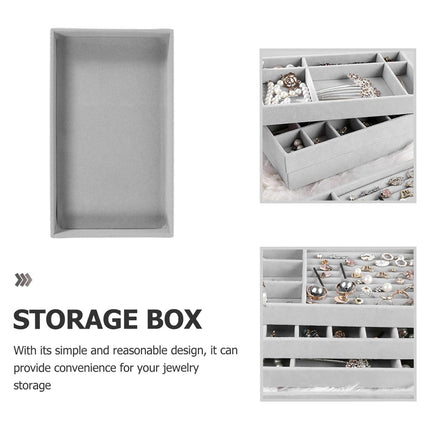 2PCS Makeup Organizer Jewelry Storage Tray Earrings Rings Bracelets Display Box