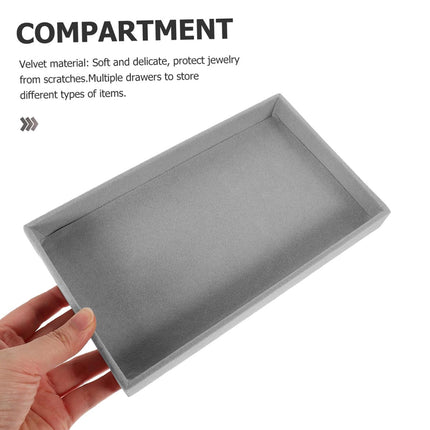 2PCS Makeup Organizer Jewelry Storage Tray Earrings Rings Bracelets Display Box