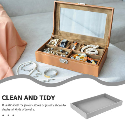 2PCS Makeup Organizer Jewelry Storage Tray Earrings Rings Bracelets Display Box