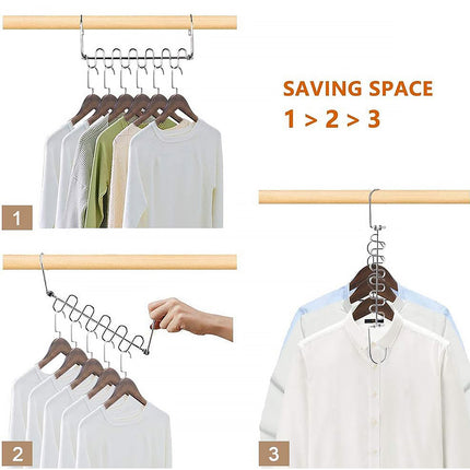 Clothes Drying Hangers 4pcs Multi Layer Space Saving Wardrobe Storage Racks Hook