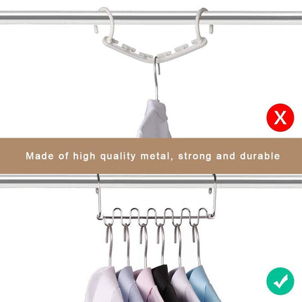 Clothes Drying Hangers 4pcs Multi Layer Space Saving Wardrobe Storage Racks Hook