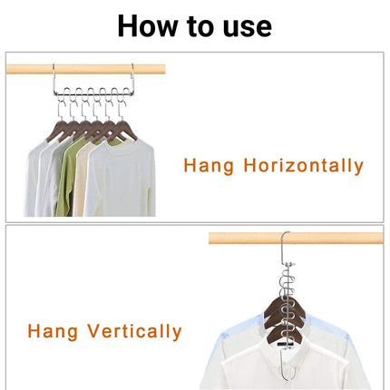 Clothes Drying Hangers 4pcs Multi Layer Space Saving Wardrobe Storage Racks Hook
