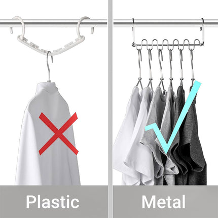 Clothes Drying Hangers 4pcs Multi Layer Space Saving Wardrobe Storage Racks Hook