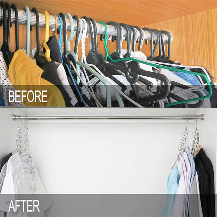 Clothes Drying Hangers 4pcs Multi Layer Space Saving Wardrobe Storage Racks Hook