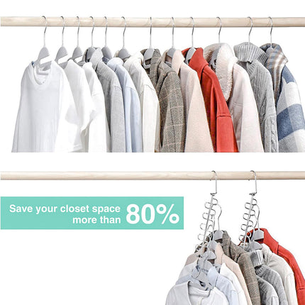 Clothes Drying Hangers 4pcs Multi Layer Space Saving Wardrobe Storage Racks Hook