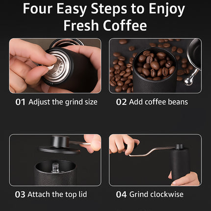 Hand Crank Coffee Grinder for Home Travel Stainless Steel Durable Easy Clean