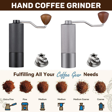 Hand Crank Coffee Grinder for Home Travel Stainless Steel Durable Easy Clean