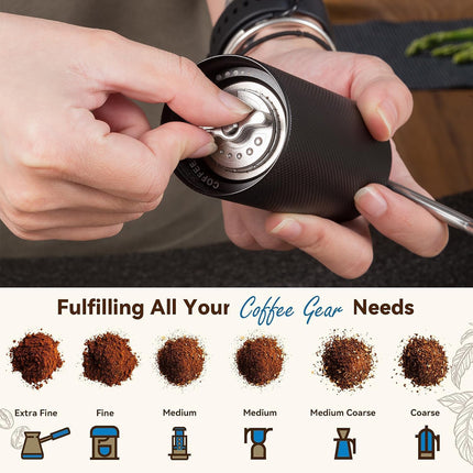 Hand Crank Coffee Grinder for Home Travel Stainless Steel Durable Easy Clean