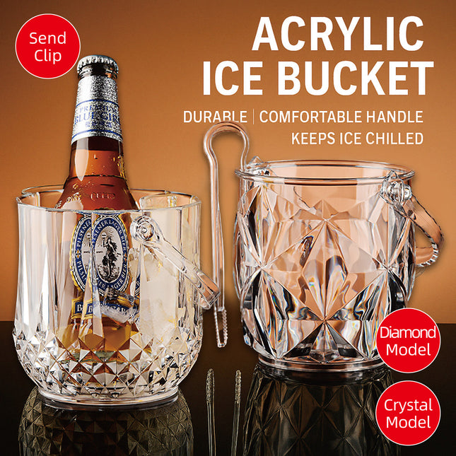 Acrylic Ice Bucket Transparent Champagne Cooler Home Bar Wine Chiller Bucket