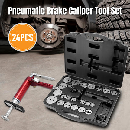 Pneumatic Brake Caliper Tool Set 24pcs Air Operated Compressor Kit Garage Duty