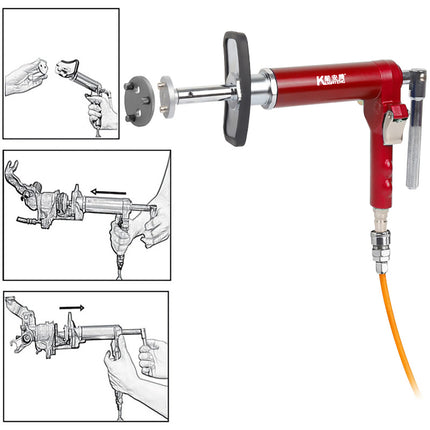 Pneumatic Brake Caliper Tool Set 24pcs Air Operated Compressor Kit Garage Duty