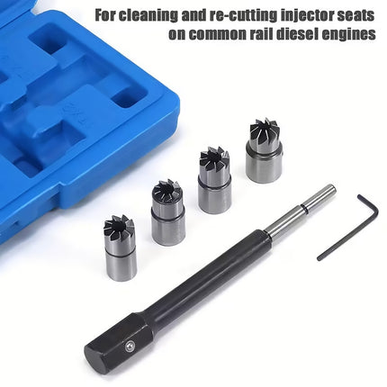 Diesel Injector Seat Cleaning Tool Set 6pcs Reamer Kit for Engine Service Truck