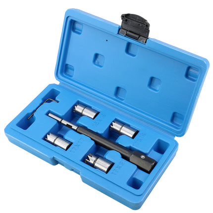 Diesel Injector Seat Cleaning Tool Set 6pcs Reamer Kit for Engine Service Truck