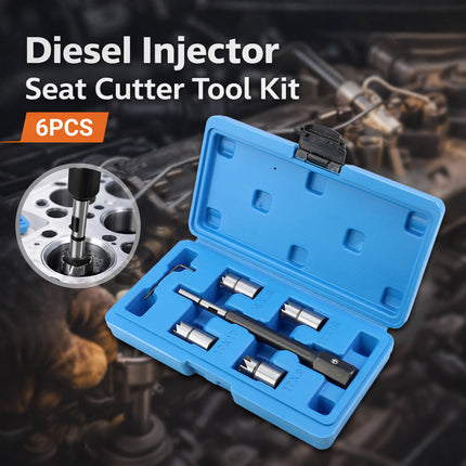Diesel Injector Seat Cleaning Tool Set 6pcs Reamer Kit for Engine Service Truck