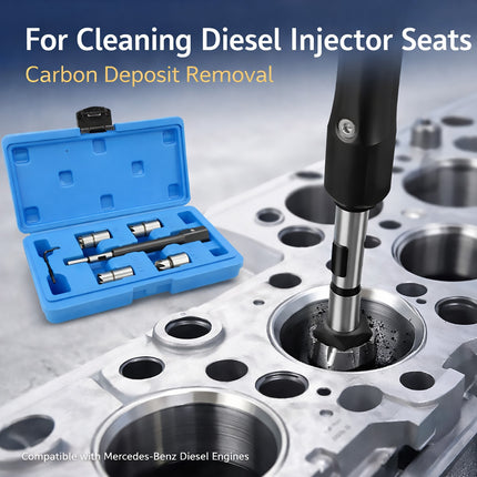 Diesel Injector Seat Cleaning Tool Set 6pcs Reamer Kit for Engine Service Truck